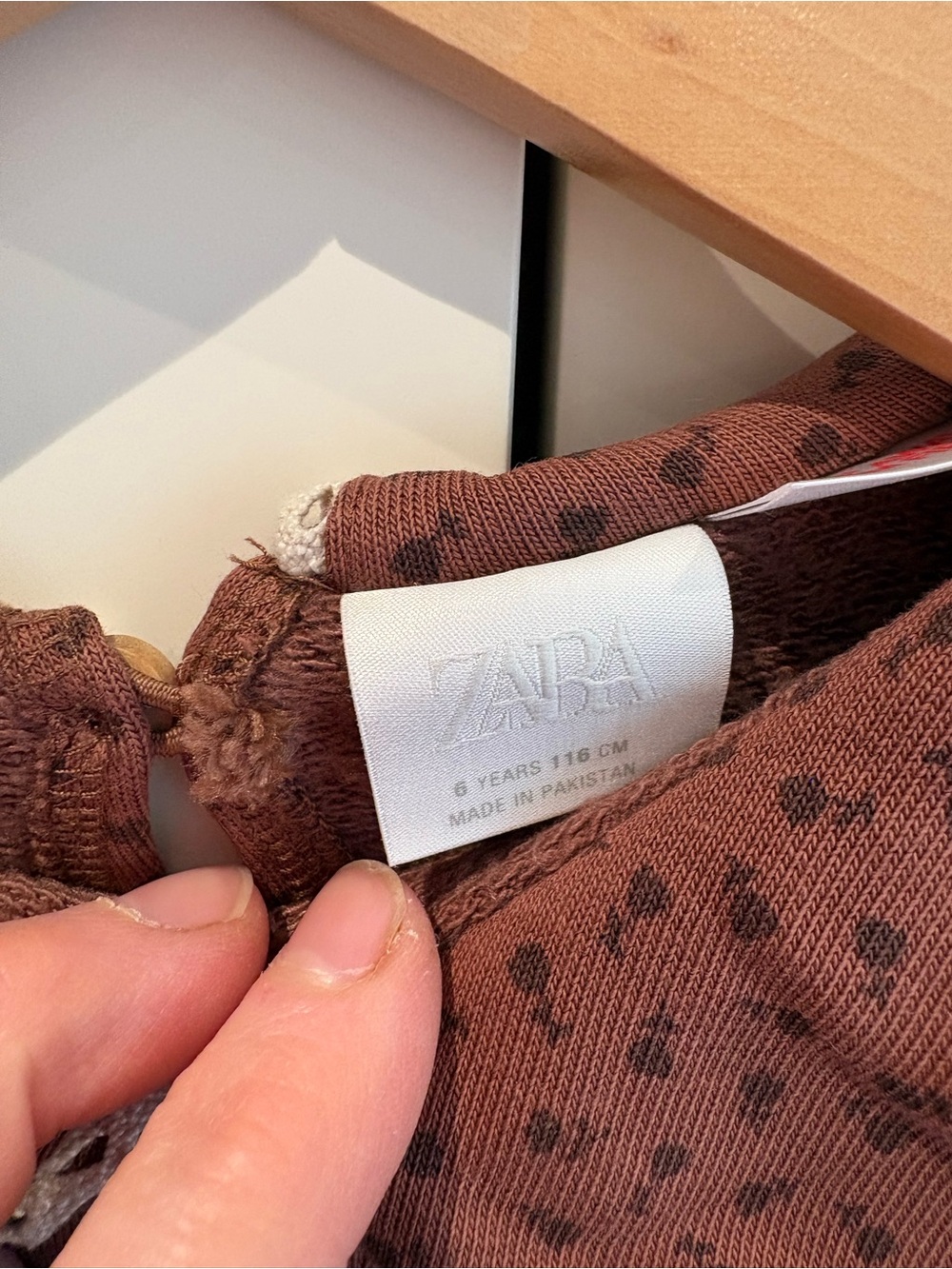 Zara Printed Sweatshirt and Pants Lace Trim Brown - Peter Pan Collar Size 6 - Picture 6 of 10